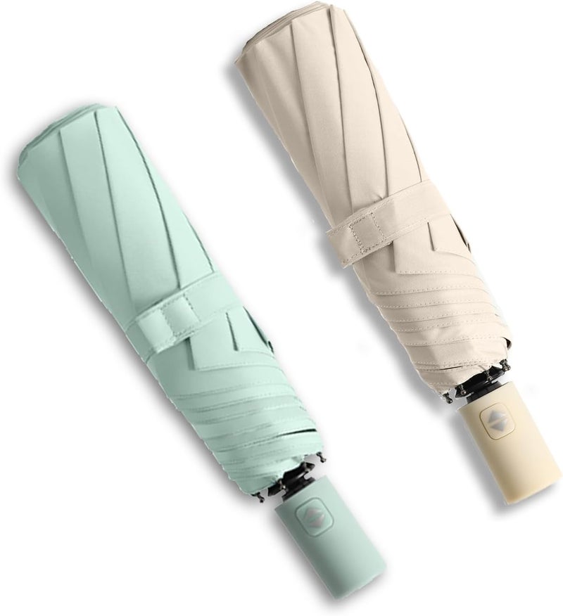 BAODINI Small UV Protection Travel Umbrella Compact for Rain and Sun UPF 50+ Windproof Portable 42 inch Umbrella for Women and Men - Image 1